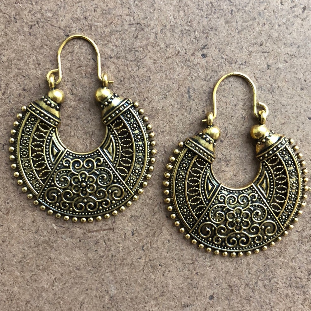 Burnished Gold Boho Earrings
